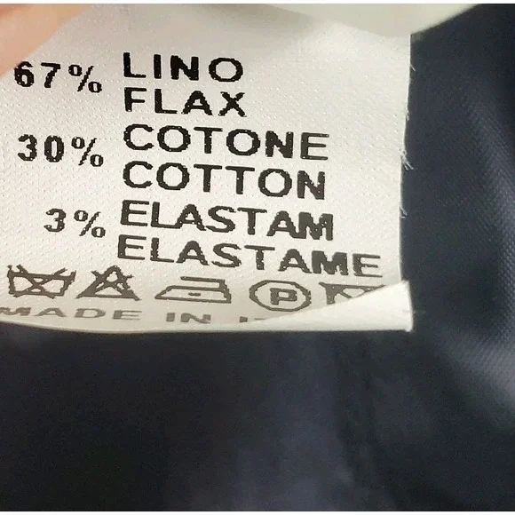 Sonia Speciale Blazer Womens 42 Dark Blue Flax Linen Blend Half Lined Italy - Picture 8 of 14